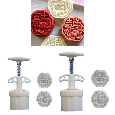 Blumen-Charakter Mondkuchenformen Mondfest Mondkuchenmacher Keksstempel Handdruck Mondkuchen Backwerkzeug