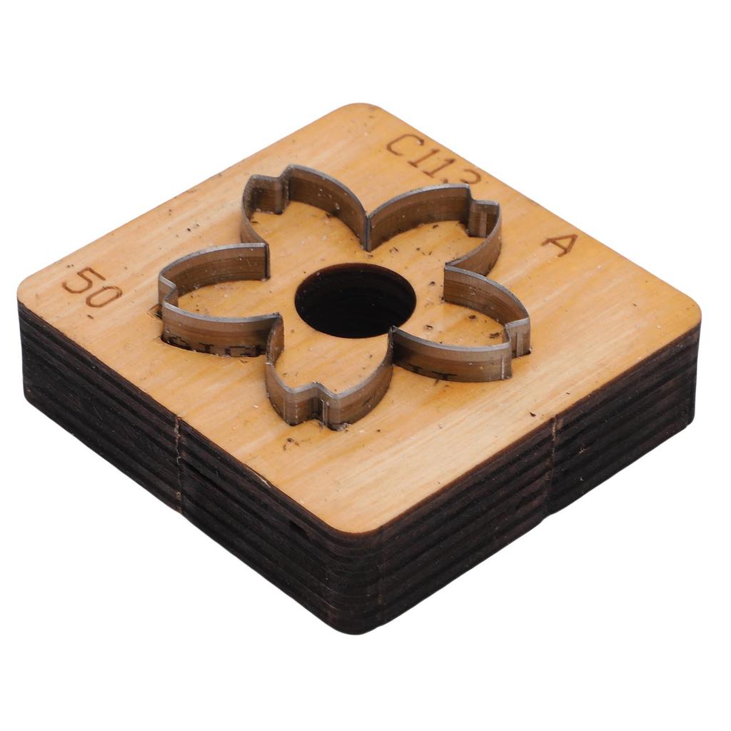 Leather Cutting Mold with Wood Base Flower Shape Punching Die for Making Keychain Bag Decorations