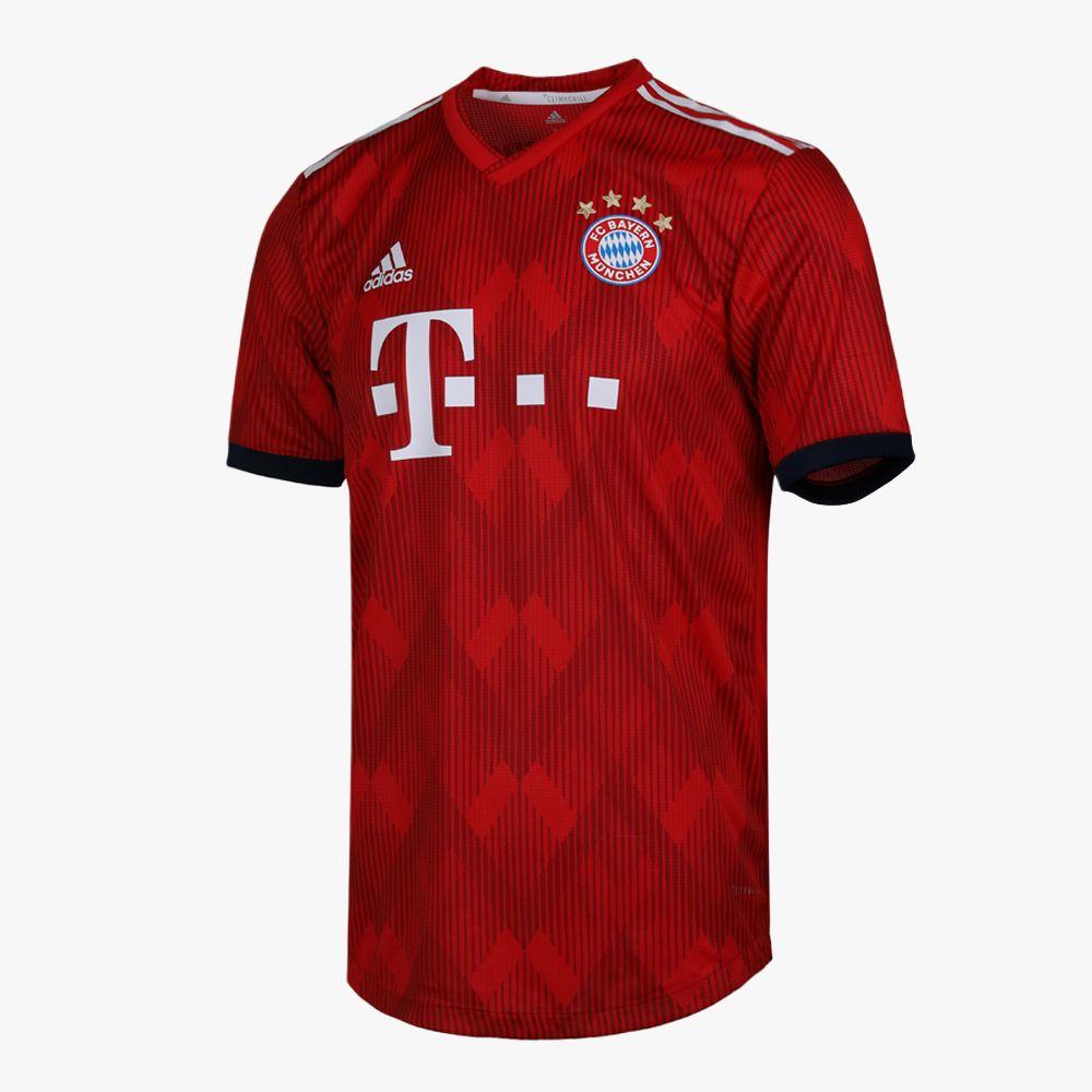 Adidas Bayern Fc Monchen Fcb H Au Jsy Casual Comfortable Sports Short Sleeve Football Shirt Men Tops Red CF5432