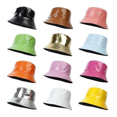Retro Fashion Cotton Climbing PU Leather Bucket Hat Sun Hat Fishing Hat Fisherman Hat