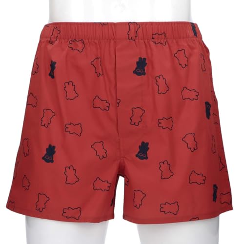 Emporio Armani FLYING BEAR Manga Bear Cotton Woven Trunks (LL) Front-Opening Men's Underwear (Japan Size) XL (Japan Size) 68. Navy