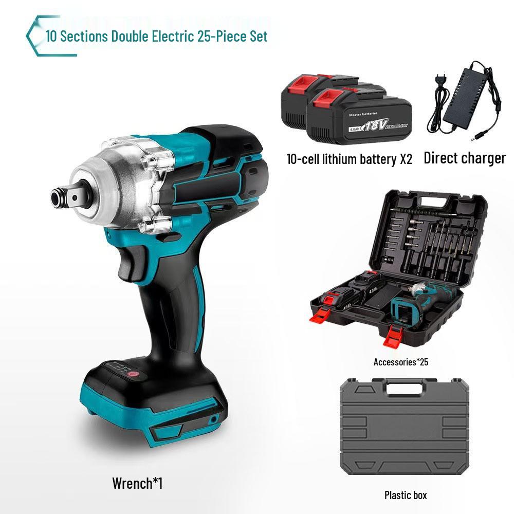 Rechargeable Brushless Impact Wrench with Lithium Battery - High Power Electric Scaffolding Tool