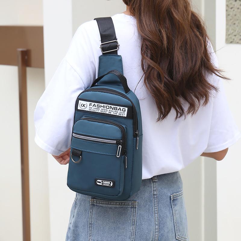 Geantă de piept pentru bărbați, simplă, de mare capacitate, de călătorie în aer liber, geantă de umăr, modă casual, geantă de piept multifuncțională