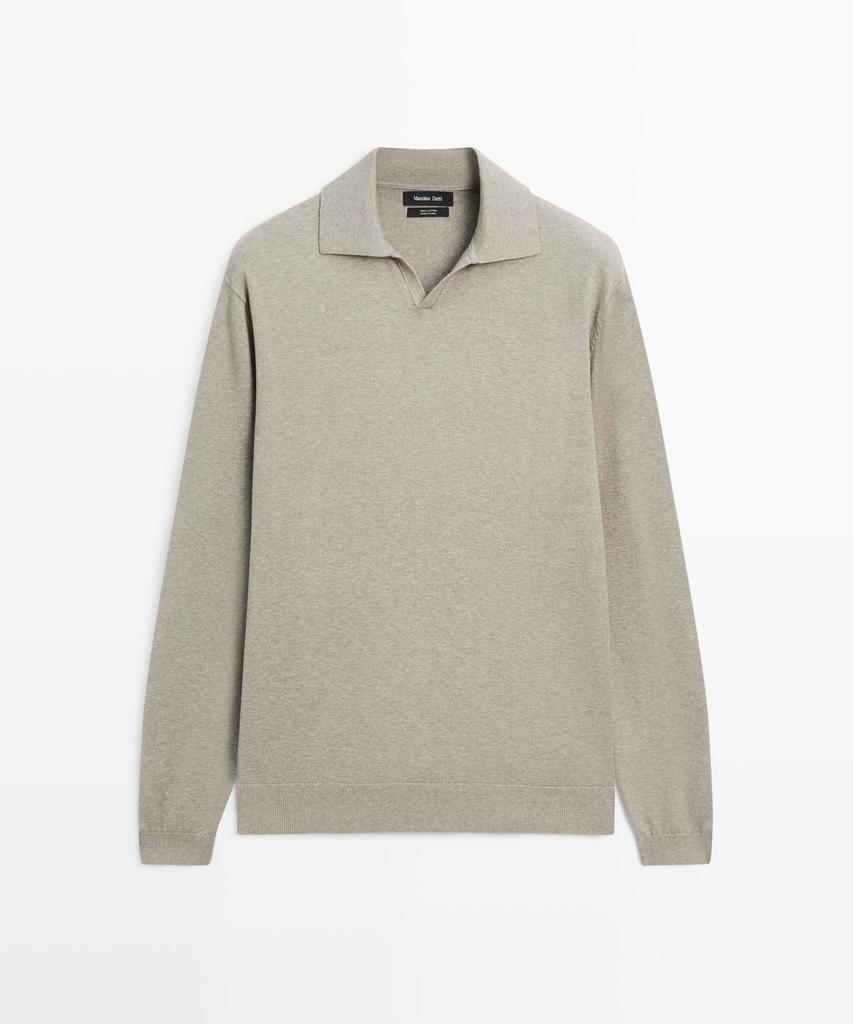 Masimodutti Cotton Knit Polo Sweater