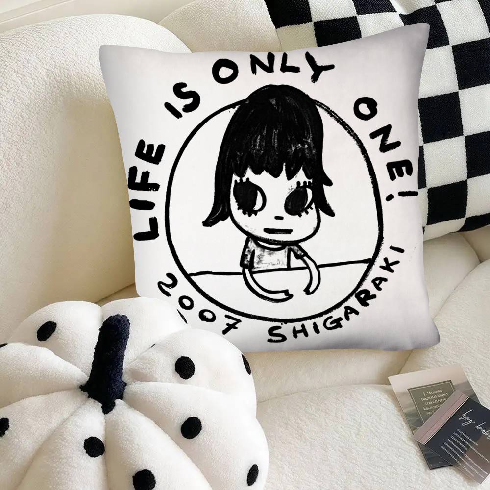 

Cute Collection Y-Yoshitomo N-Nara Art Pillow Case Square Pillow Bedroom Sofa Leisure Comfort Cushion Car Home Decoration 40cm x 40cm