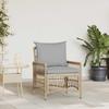 Garden Chair with Cushion Beige 73 X 61 X 77 Cm Poly Rattan