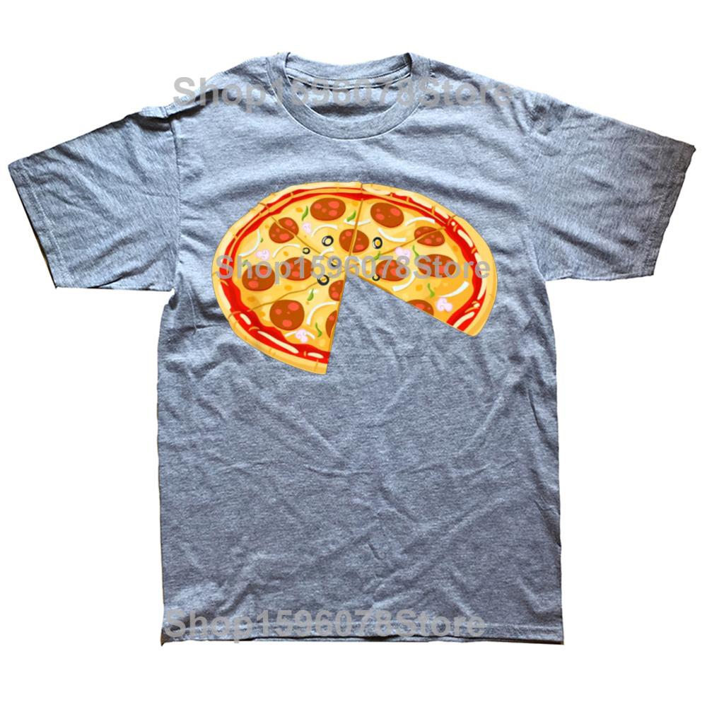 Funny Pizza Missing A Slice Matching Set Tshirts Men Womens Fashion Casual Tshirt 100 Cotton Loose Oversized T Shirt Summer