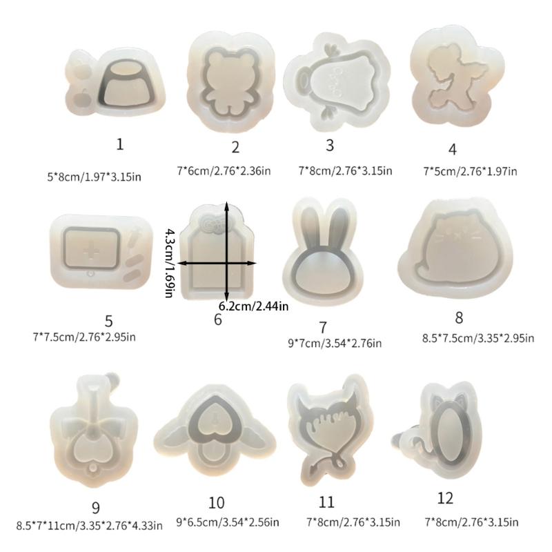 Quicksand Keychain Resin Molds Bear Rabbit Shaker Silicone Mold Unique Jewelry Making DIY Keychain Necklace Pendant Mold