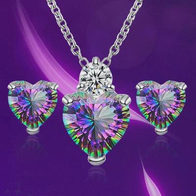 Braut Zirkon Halskette und Ohrringe Schmuckset