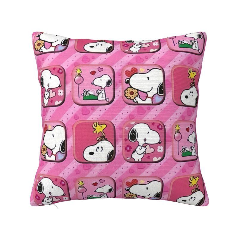 Custom Disney Snoopy Woodstock Cartoon Beagle Pillow Home Decorative Nordic Cushion Decoration Salon Square Pillowcase