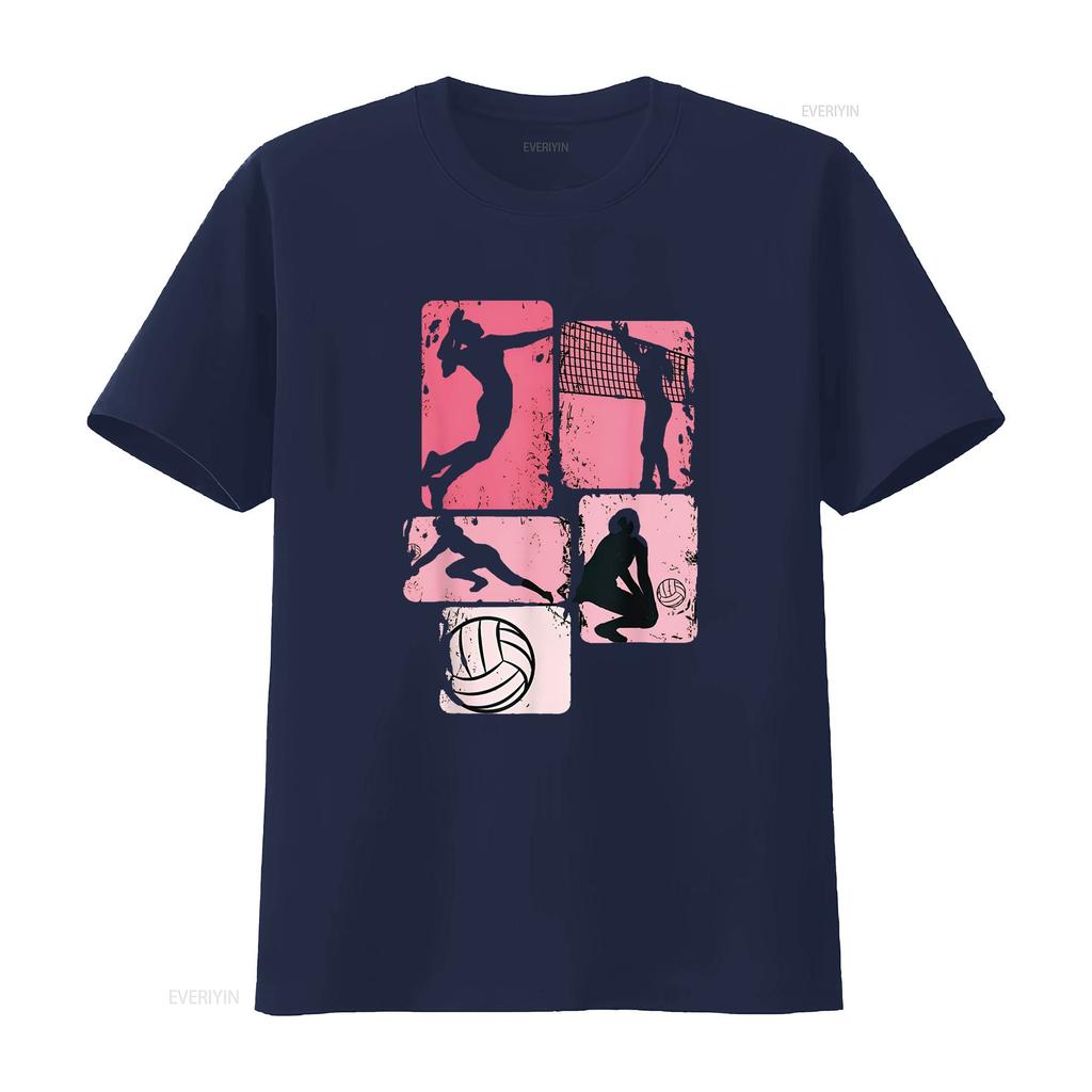 Volleyball Girls Unisex Youth Girl Player T Shirt Vintage Washed Stretched Graphic Soft Unisex Comfortable Homme
