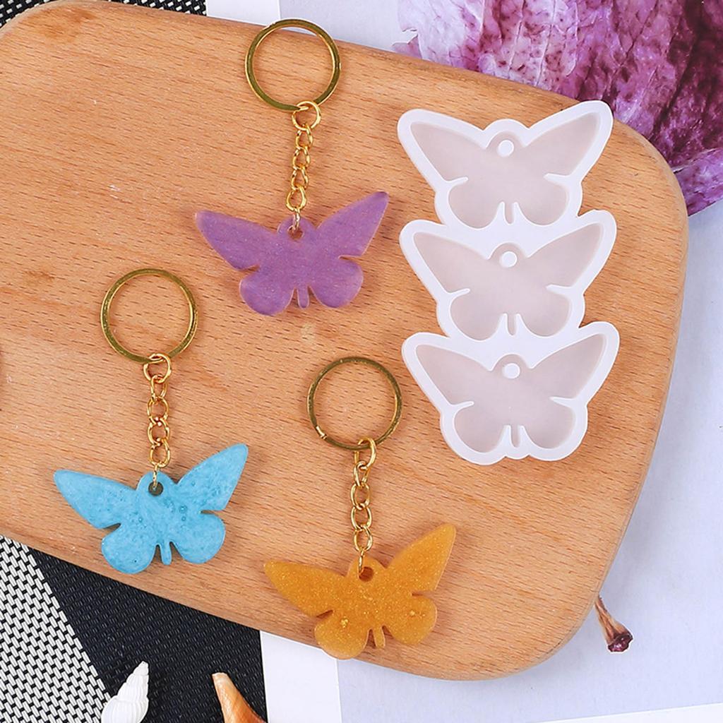 Moule en Silicone Cristal Forme Papillon/Ronde/Ovale Moules Boucles d'Oreilles Goutte Moules Bijoux d'Oreille pour Fabrication de Bijoux DIY et Artisanat