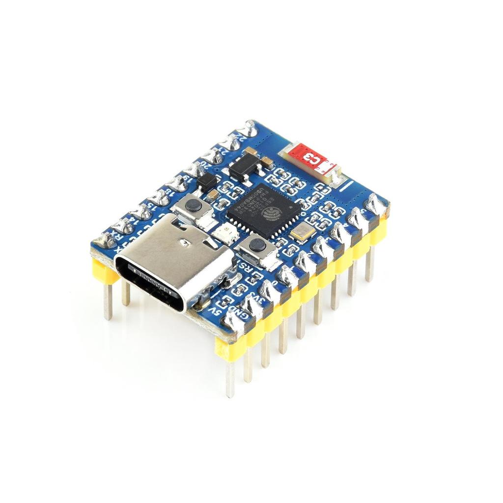 ESP32-C6 Mini WiFi 6 Dev Board with Dual Processor & Optional Bluetooth 5, Yellow Pin Headers Soldering Available