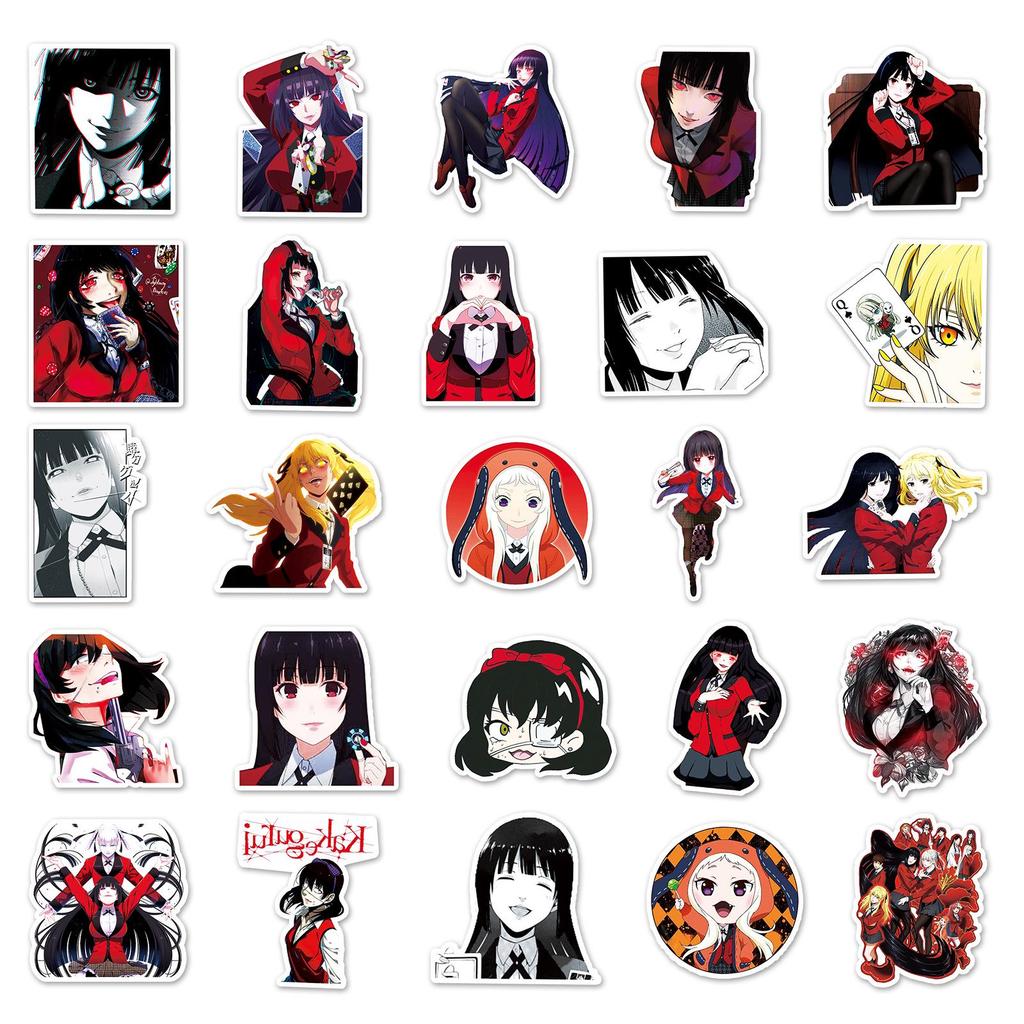 50 Anime Kakegurui Stickers - DIY, Waterproof for Laptop, Car, Phone, Refrigerator