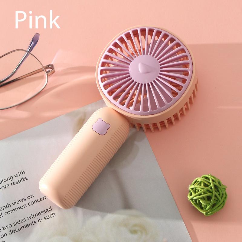 

New Summer Cute Cool Handheld Fan Mini Portable Desktop Small Electric Fan USB Rechargeable Cold Fan Air Coolers розовый