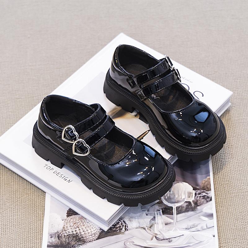 Girls' Leather Shoes 2025 Spring and Autumn New British Style Older Children's Princess Shoes Children's Black Performance Shoes Fashion Shoes