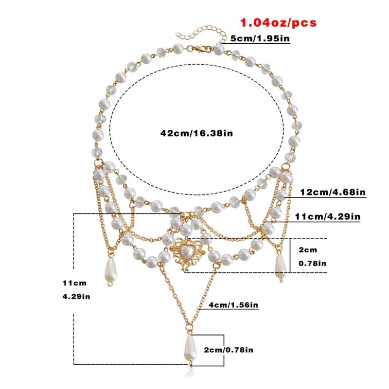 Modische Quasten-Halskette Elegante mehrschichtige Halskette Perlen-Halskette Schlüsselbein-Kette Schmuckzubehör für Damen