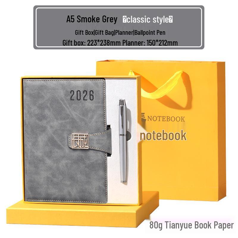 2026 Daily Planner & Business Notebook Set with Gift Box