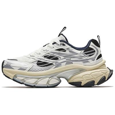 Cushioning Slip Resistant Thermal Low Top Chunky Sneakers Women's White Silver Black Sneakers 122518899-1