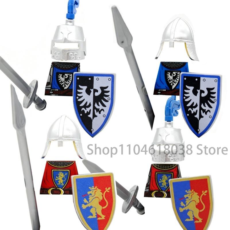 Medieval Military Noble Knights Building Blocks Figures Accessories Helmet Armor Shield Sword MOC Bricks Toys Friends Gifts