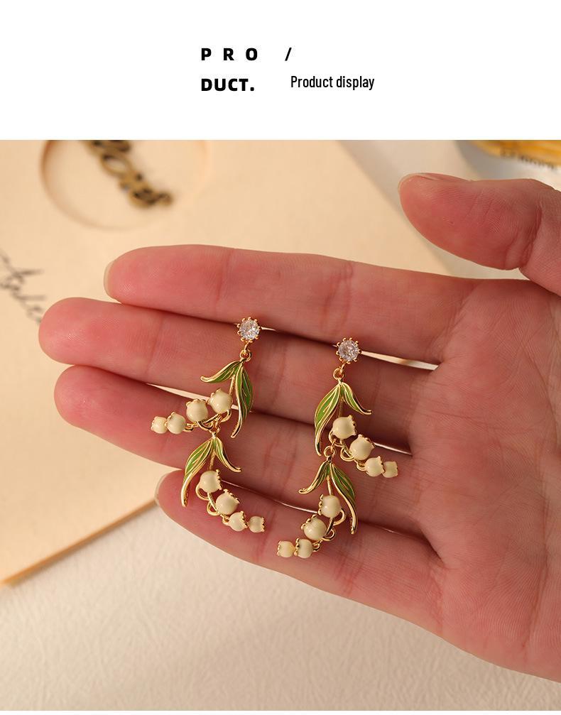 Vintage Maiglöckchen Lange Hängeohrringe - Retro Leichter Luxus Mode für Frauen