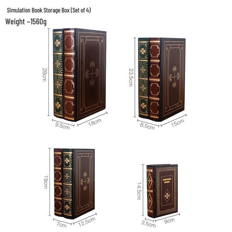 American Retro Wooden Pen Holder: Multi-functional Fake Book Desktop Storage Box and Home Study Ornament.