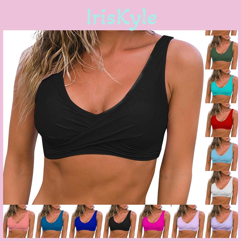 Bikini Tummy Women Top Swim Tops V Neck Bathing Suit Top No Bottom