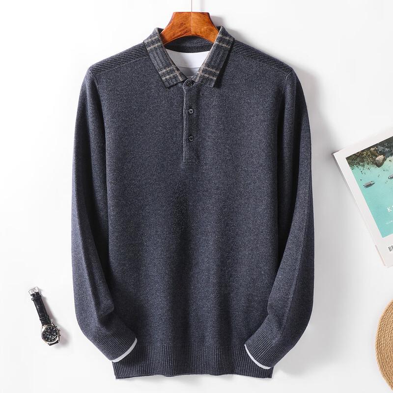 Jinjuan Men's 100% Pure Wool Half-High Collar Knit Sweater