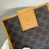 Used Celine Macadam Pattern PVC x Leather Folding Wallet Brown Tones Cw499