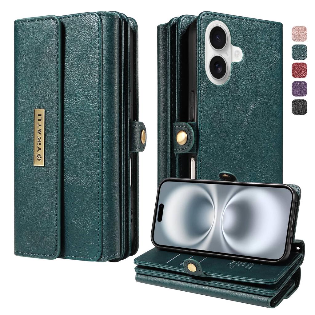 For iPhone 14 13 12 11 Pro Max SE 2022 X XS XR XS Max Wallet Case 10-Card Holder Soft Magnetic Snap Shoulder Strap Zipper Pocket
