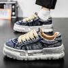 Retro Denim Canvas Shoes Men Sneakers Harajuku Designer Board Shoes Men Lace Up Platform Casual Sneakers Man zapatillas de lona
