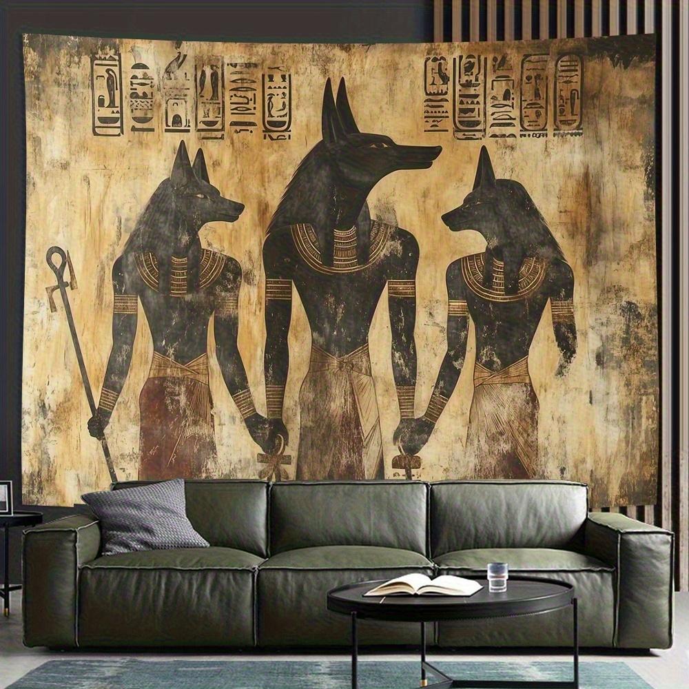 VIKAMA Ancient Egypt Anubis Tapestry Vintage Mural Background Cloth Living Room Background Wall Room Decoration