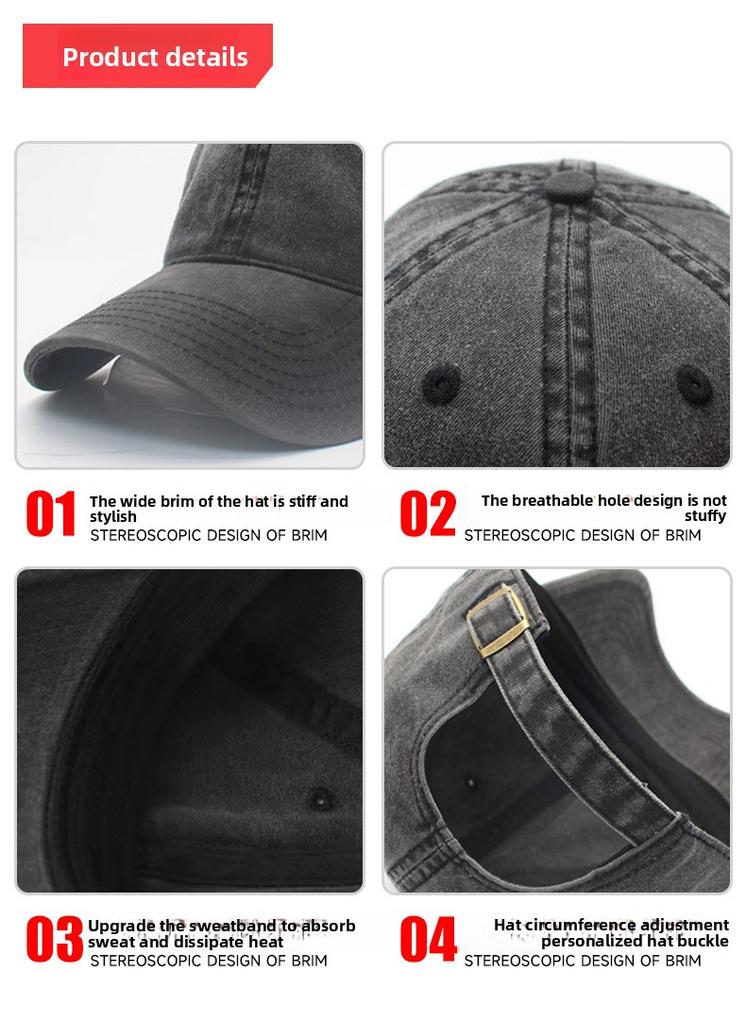 Vintage Distressed American 6-Panel Baseball Cap-Adjustable for Outdoor Streetwear
