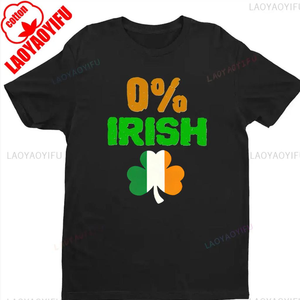 0 Irish Shirt Funny St Patricks Day TShirt Gift for Saint Pattys Day Party Pub Crawl Irish Flag Tee Drinking Shirts COTTON