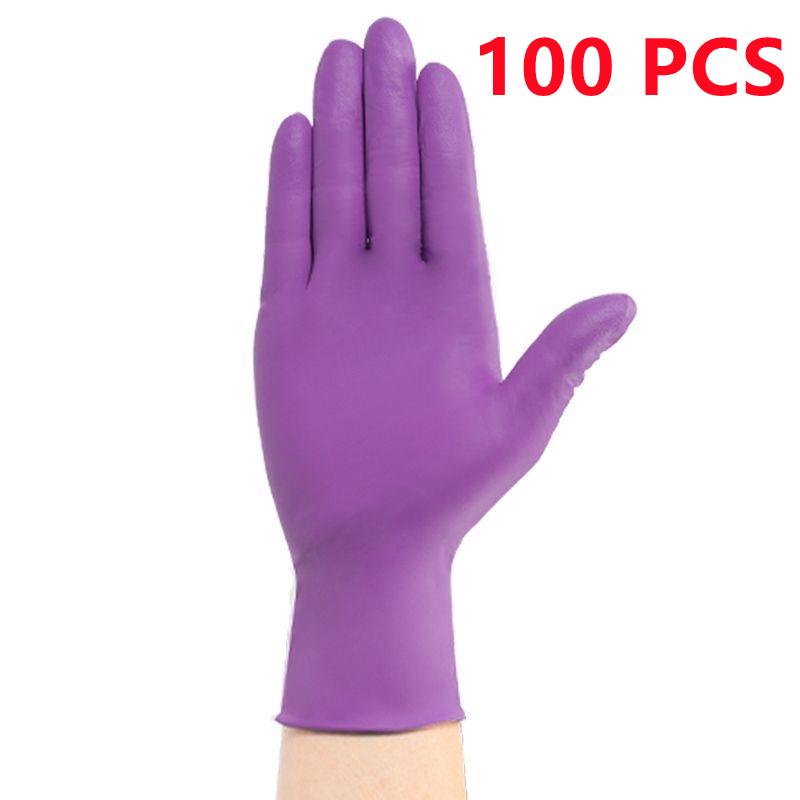 100PCS Thickened Durable Disposable Nitrile Gloves for Mechanic Work Garden Kitchen Dishwashing Household Cleaning Tattoo Gloves