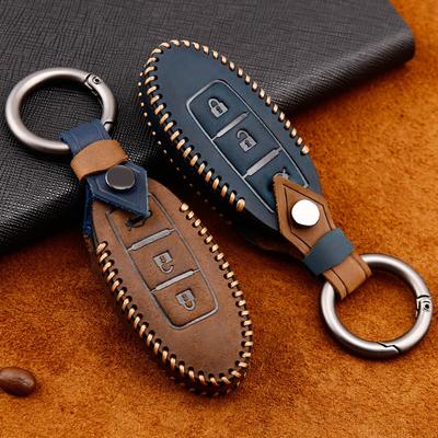 Housse de clé de voiture en cuir véritable, pour Nissan SENTRA LIVINA TIIDA MARC kick X-TRAIL TEANA J10 J11 T32 Qashqai