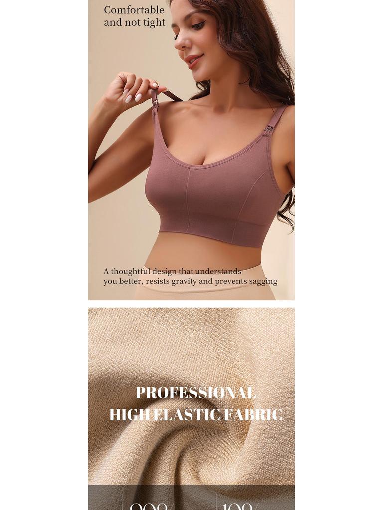 Seamless Wire-Free Nursing Bra: Comfortable U-Back Maternity Breastfeeding Bra with No Chest Pad.