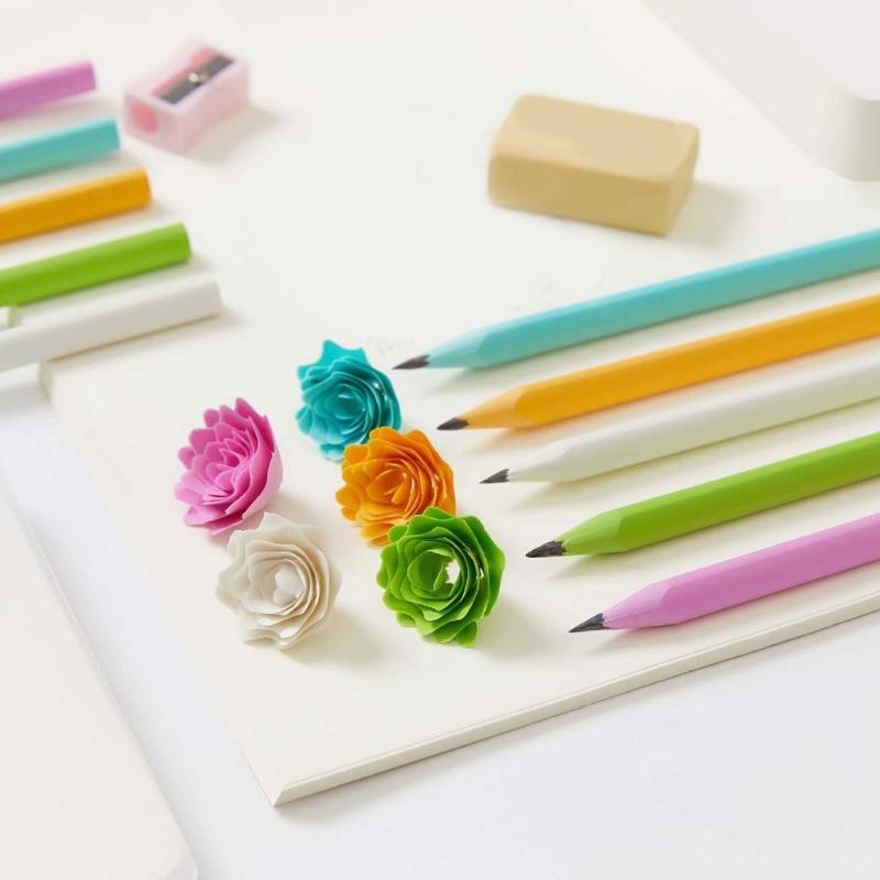 30 Pcs Drawing Pencils Triangle Pencils With Eraser Macaron Color Pencils School Supplies For School Office Sketching
