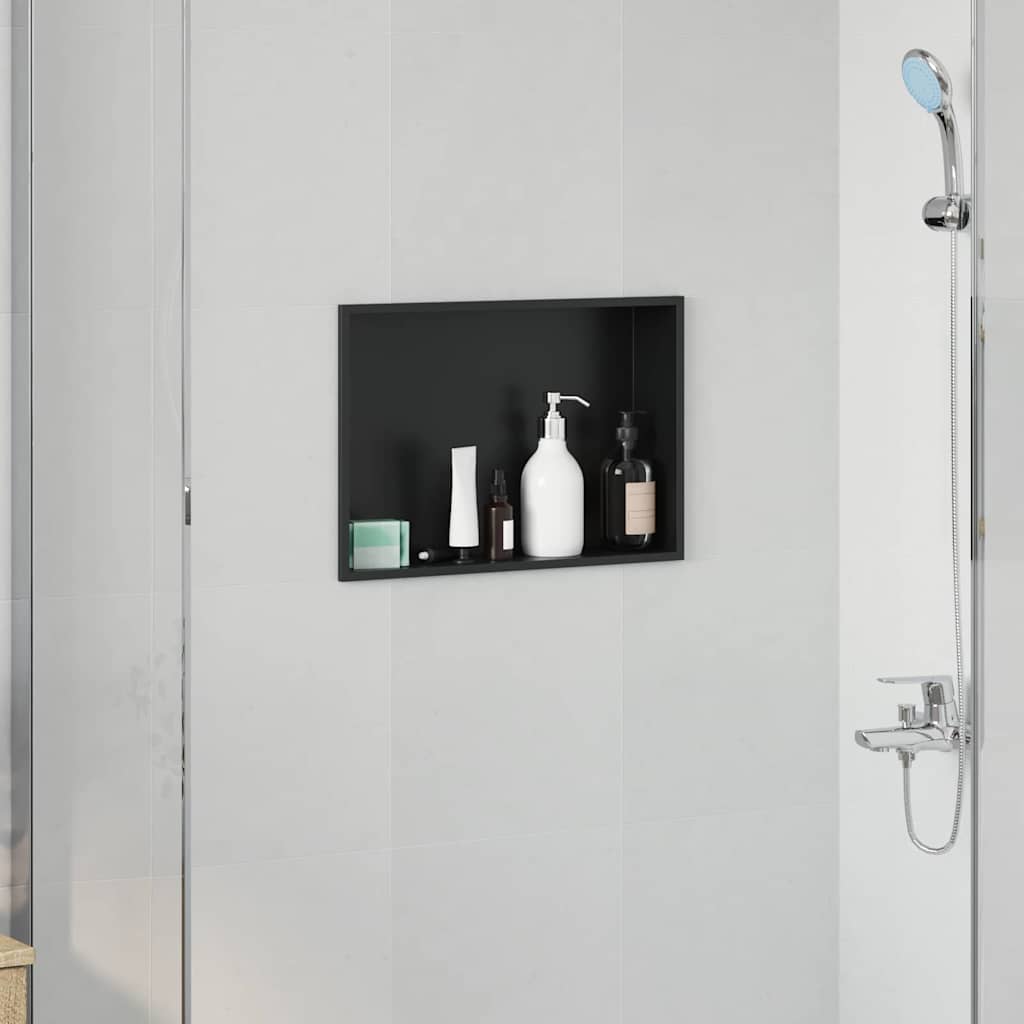 Shower Shelf in Black 45 x 30 x 9.5 cm Stainless Steel