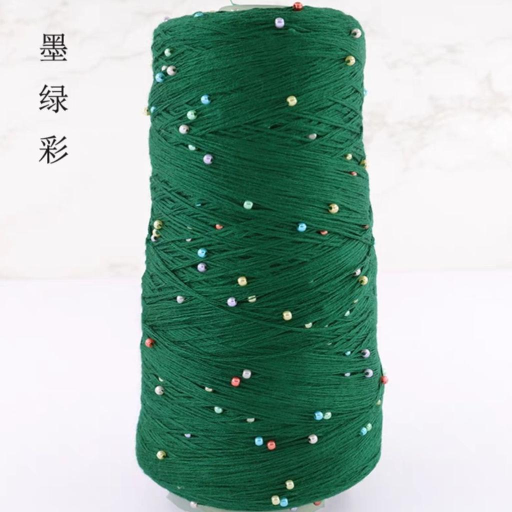 350g 70% CottonSoft Crochet Hand Pearl Beaded Yarn Lace 6# Hand-Knitted Thread For Summer Knitting Sweaters Hats Scarves Luxury