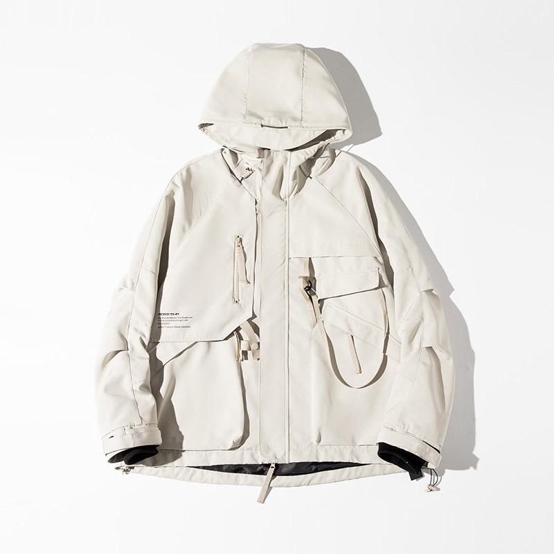 AOGZ Unisex Hooded Windbreaker for Spring/Autumn 2024 - Functional American-Style Jacket