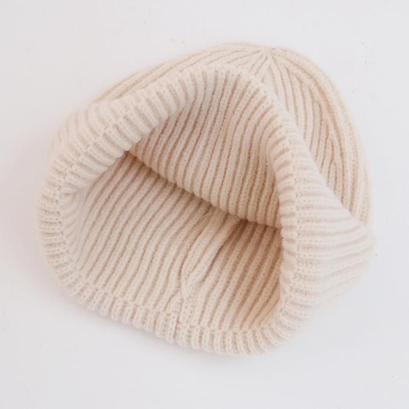 Wool hat women's autumn and winter new letter R standard knitted hat flanged ear protection warm Internet celebrity cold hat tide