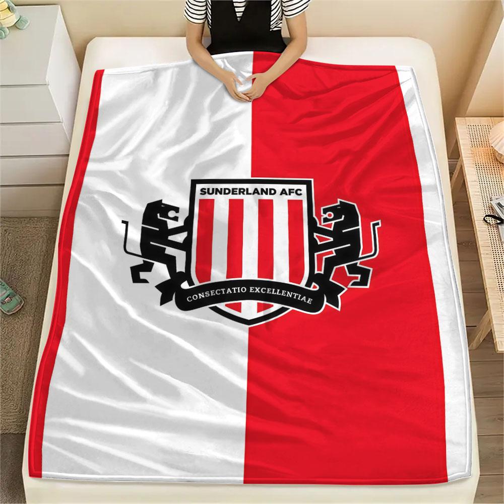 1PC Sunderland Association Football Club Patterned Flannel Blanket Suitable For All Seasons for Home Decor Warmth and Comfort Gifts Holiday Present