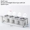 Stainless Steel Transparent GN Pans Visible Food Exhibition Plate Basin Tray Milk Tea Shop Basin Container Storage Box with Rack