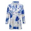 Damska Moda Casual Klapa Rękaw 3/4 Drukowana Koszula Damski Dekolt V Zapinane Bluzki