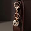Keychain Pendant Rhinestones Inlaid Football Design Key Chain with Enamel Finish Lobster Clasp Backpacks Accessory
