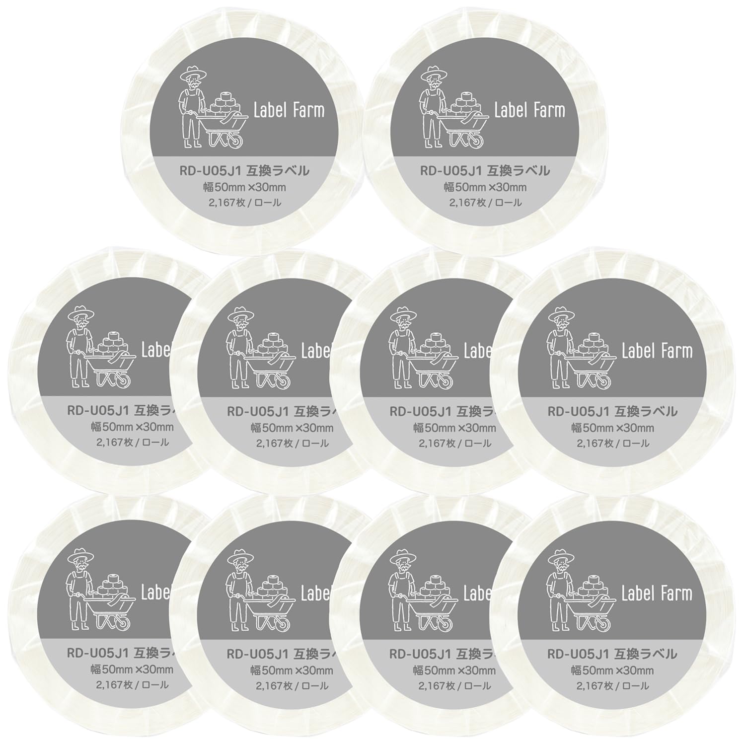 

Совместимая с Brother пищевая этикетка шириной 50 мм x 30 мм [Label Farm] RD-U05J1 (10 рулонов) ТД-2130Н / ТД-2130НСА