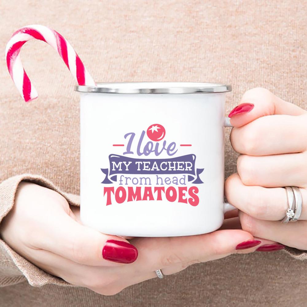 Du bist mein Lieblingslehrer Emailletasse Bestes Originelles und Lustiges Geschenk für Lehrer Weiße Tasse mit Henkel Kaffee Tee Emailletasse Wasser trinken