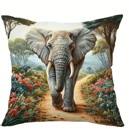1/4pcs African Wildlife Safari Throw Pillow Covers Wild Animal Leopard Elephant Giraffe Home Decor Cushion Cover