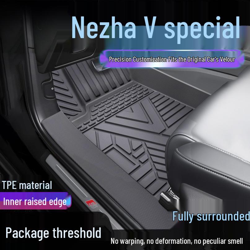 Nezha V/Nezha V PRO TPE Floor Mats: Waterproof, Dirt-Proof, Full-Coverage, Wrap-Around Design Single-layer Upgrade: TPE Mat